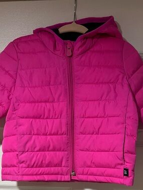 Baby Gap Hooded Puffer Jacket - Bright Pink